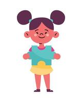 A little girl holding a piece of paper vector