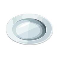 un vacío plato en un blanco antecedentes vector