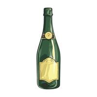 A bottle of champagne on a white background vector