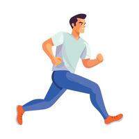 A man is running in a cartoon style vector