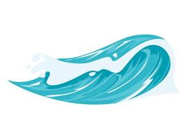 A blue wave with a white wave behind it vector
