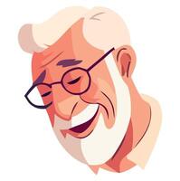 An old man with glasses and a beard is smiling vector