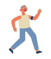 An illustration of a man with a bandage on his head vector