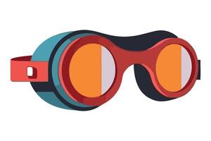A pair of goggles with orange and red lenses vector