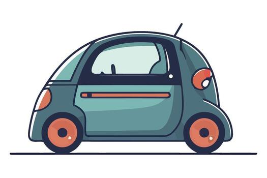 A small car with a flat design on a white background vector
