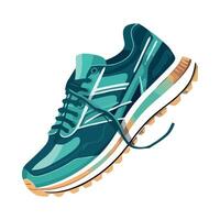 A running shoe with a laces on a white background vector