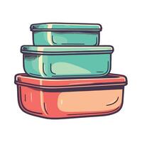 Three containers stacked on top of each other vector