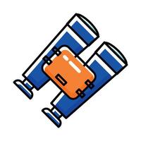 Two blue and orange tubes with a suitcase on top vector