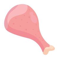 A pink chicken leg on a white background vector