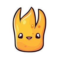 A cartoon fire with a face and eyes vector