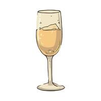 A glass of champagne with ice in it vector