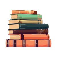 A stack of books on a white background vector