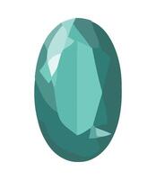 A green gemstone on a white background vector