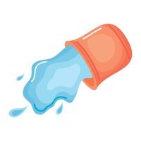 Water pouring out of a bucket illustration vector