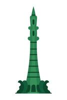 A green tower with a green top vector