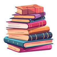 A stack of books on a white background vector