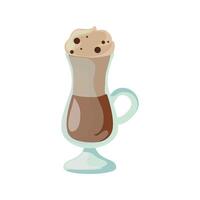 A cup of coffee with chocolate on top vector