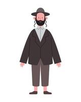 An illustration of a man with a beard and hat vector