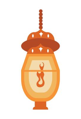 An oil lamp with a flame on top