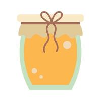 A jar of honey with a bow on top vector