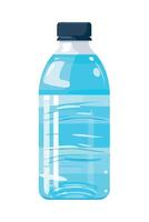 A bottle of water with a black lid vector