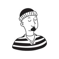 A cartoon man with a beard and hat vector