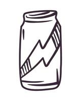 A can of soda with a lightning bolt on it vector