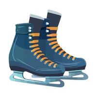Ice skates with orange laces on white background vector