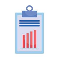 A clipboard with a bar chart on it vector