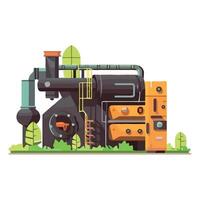 A cartoon illustration of a steam engine vector