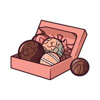 Chocolates in a box illustration vector