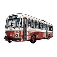A drawing of a bus on a white background vector