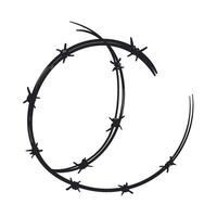 Barbed wire symbol isolated on white background vector