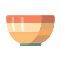 A bowl with a colorful stripe on it vector
