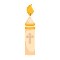 Candle with cross illustration on white background vector