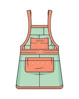 Apron with pockets on the front and back vector