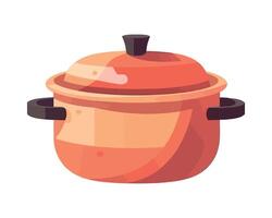 A pot with a lid on a white background vector