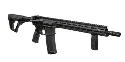 A modern automatic carbine without sights and with an additional handle. Isolate on a white back photo
