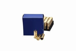 Box of cartridges for a traumatic gun isolate on a white back. Cartridges with rubber bullets for a traumatic gun. photo