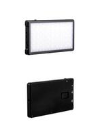A small portable LED panel on the battery. Lighting device for photo and filming. Isolate on a white back.