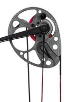 Modern, compound hunting bow. An ancient weapon with a modern twist. Isolate on a white back. photo