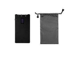 A small portable LED panel on the battery. Lighting device for photo and filming. Isolate on a white back.