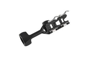 Quick disconnect mount made for holding a scope on a rifle isolated on white back. Quick Release Sniper Cantilever Scope Mount. photo