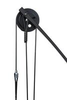 Close-up of a part of a modern composite bow for sports and entertainment. Isolate on a white back. photo