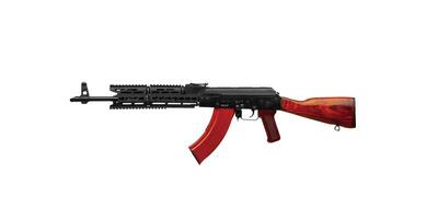 Classic Soviet AK machine gun on a white background. Weapons of Russia and the Soviet Union isolated on white. photo