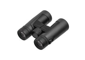 Modern binoculars isolated on white background. Optical device for long-range vision. photo
