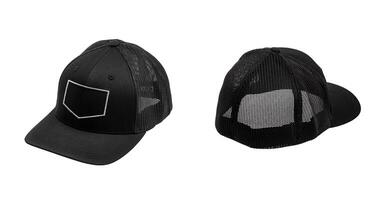 Baseball cap from different sides. Mockup for design creation. Isolate on abel back photo