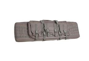 Soft yet durable modern weapon case with additional pockets and attachments. Bag for storing and carrying weapons. Isolate on a white back photo