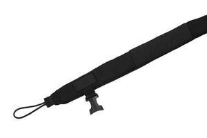 Nylon shoulder strap for a gun isolated on white backg. Belt for comfortable carrying of weapons. photo