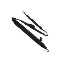 Nylon shoulder strap for a gun isolated on white backg. Belt for comfortable carrying of weapons. photo